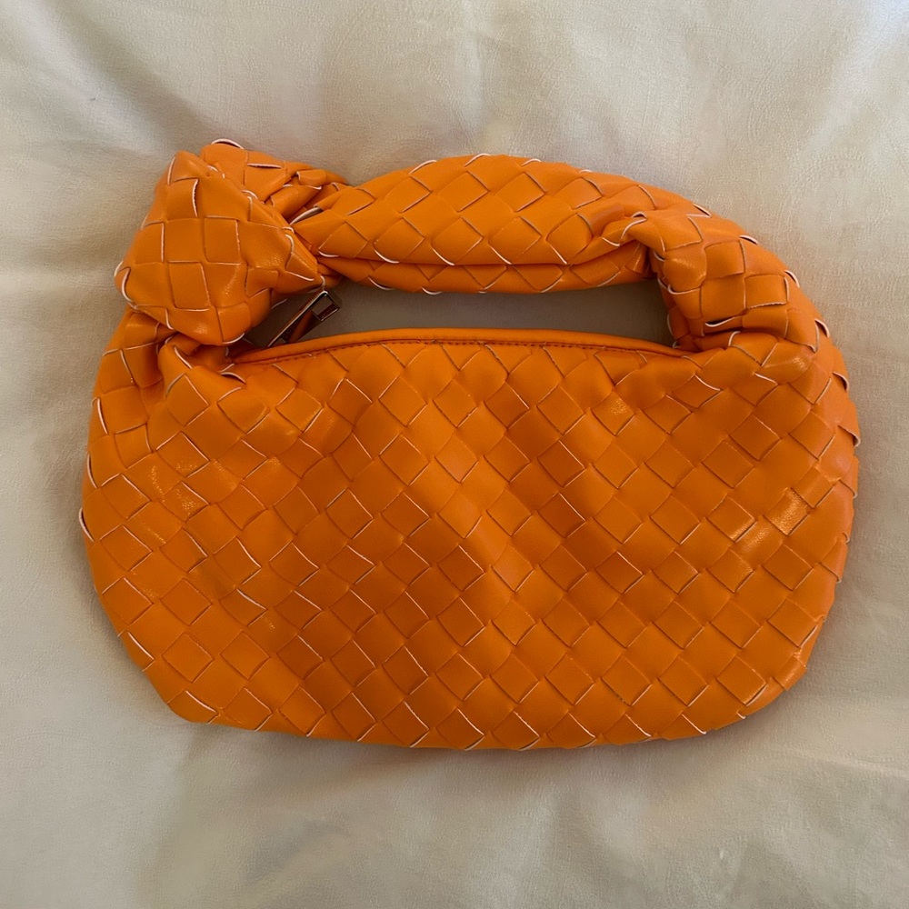 Orange Knotted Shoulder Bag